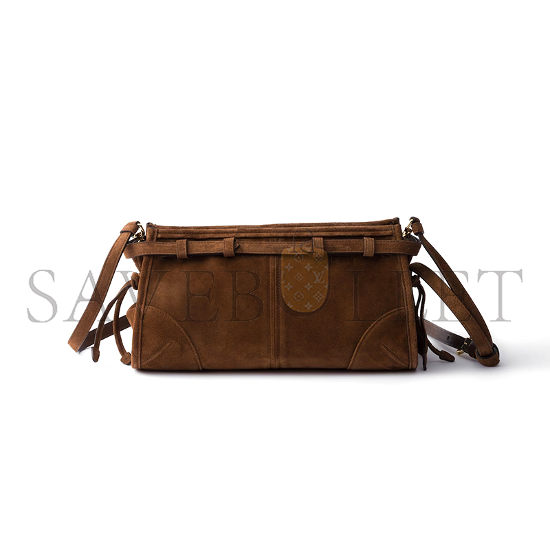 Pra*a bonnie small suede shoulder bag 1bh215 (26*14*12cm)